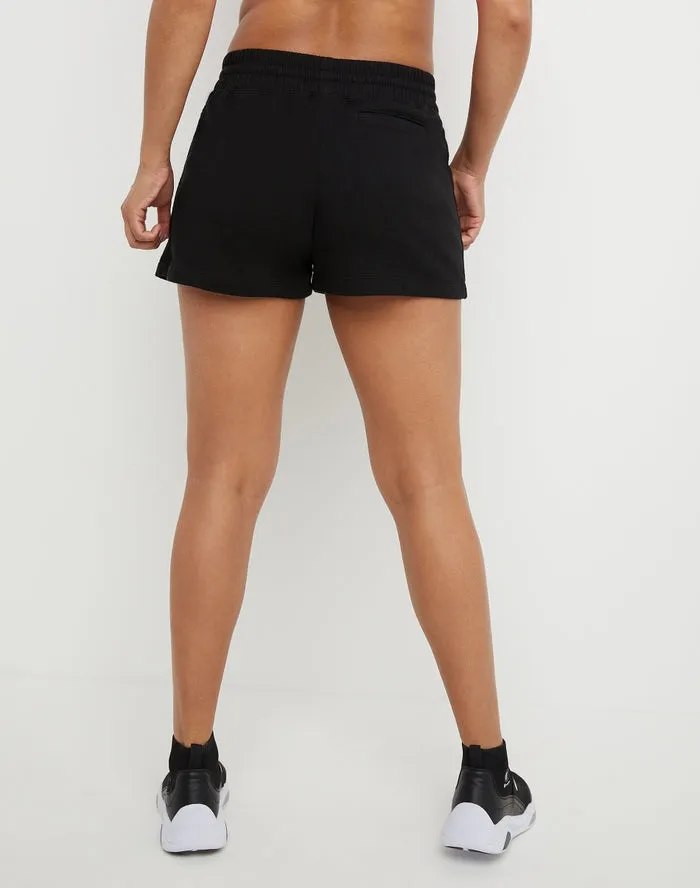 Champion Women's Summer Sweats Campus shorts Embroidered Script Logo 2.5" Black M3283 586GJA