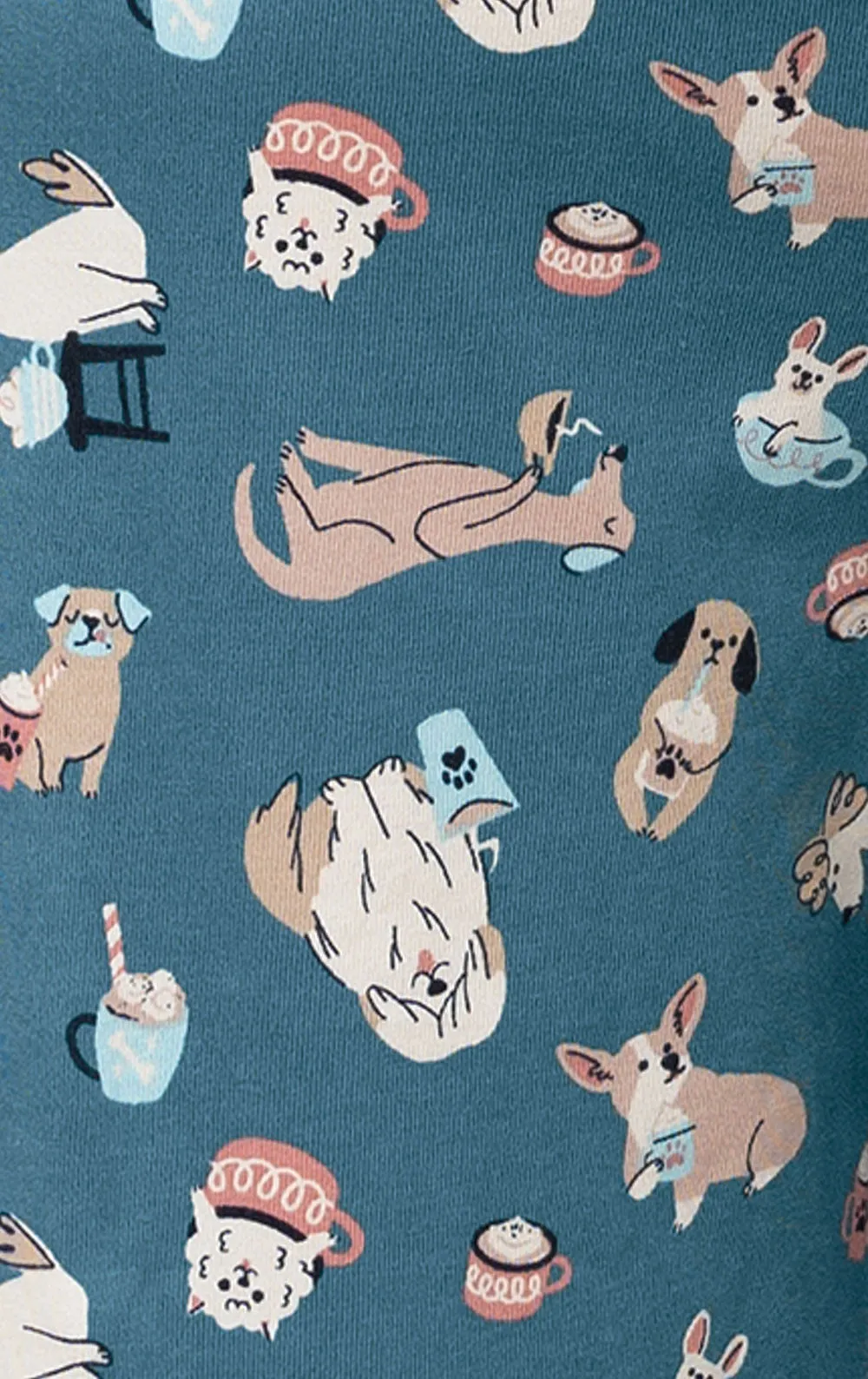 Coffee Dogs Button-Front Pajamas - Pet & Owner