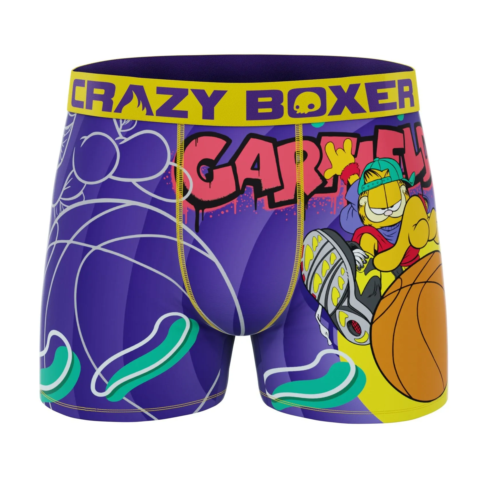 CRAZYBOXER Garfield Basketball And Money Men's Boxer Briefs (3 pack)