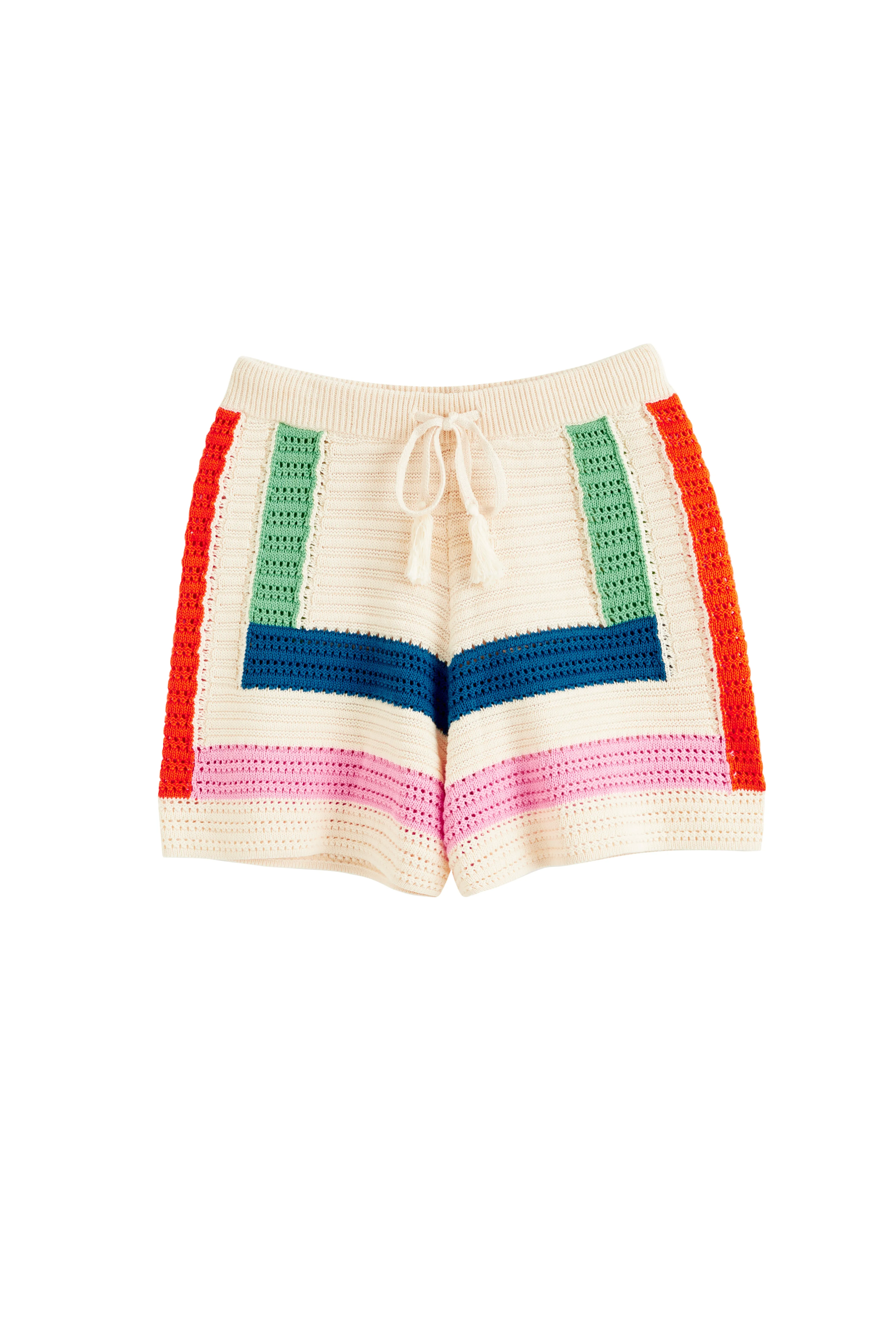 Cream Cotton Capri Shorts