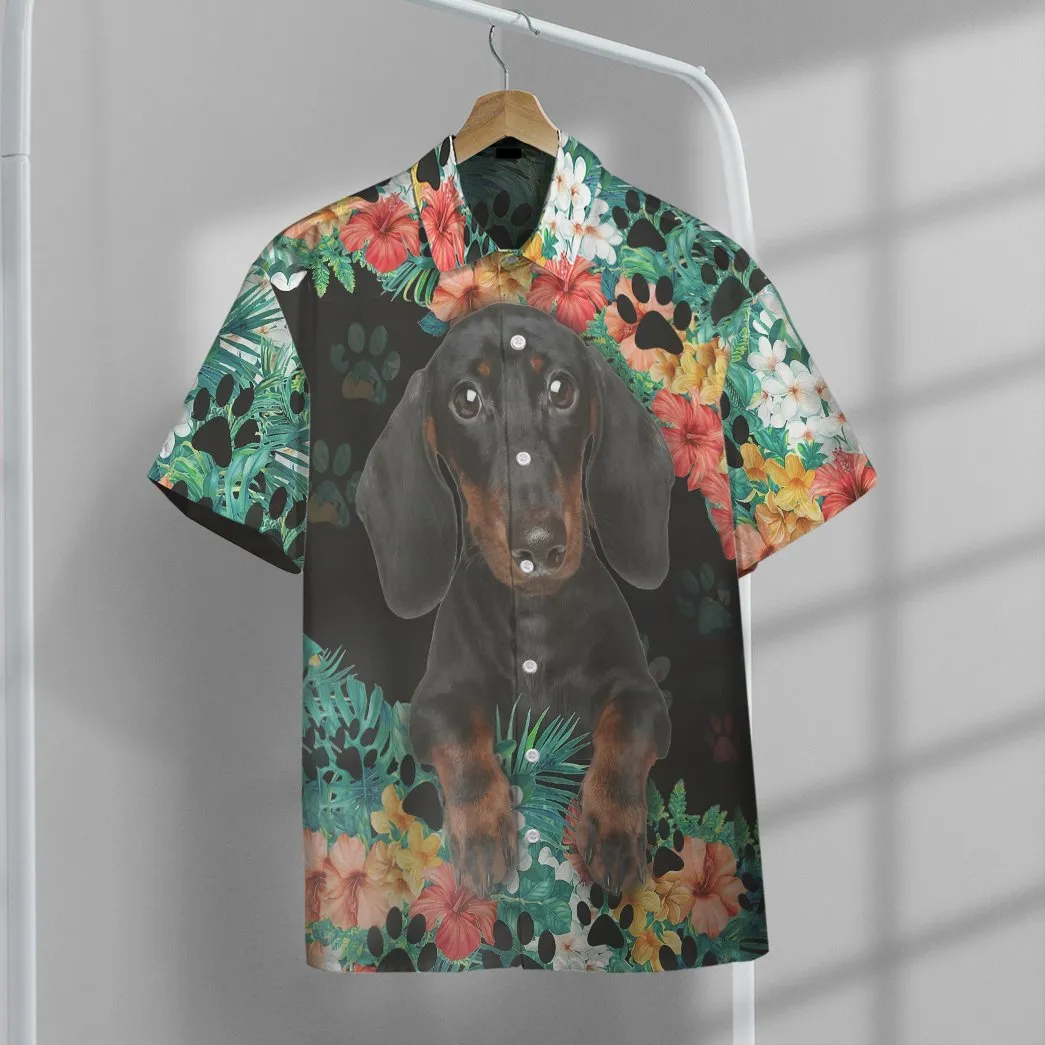Dachshund Hawaii Button Shirt