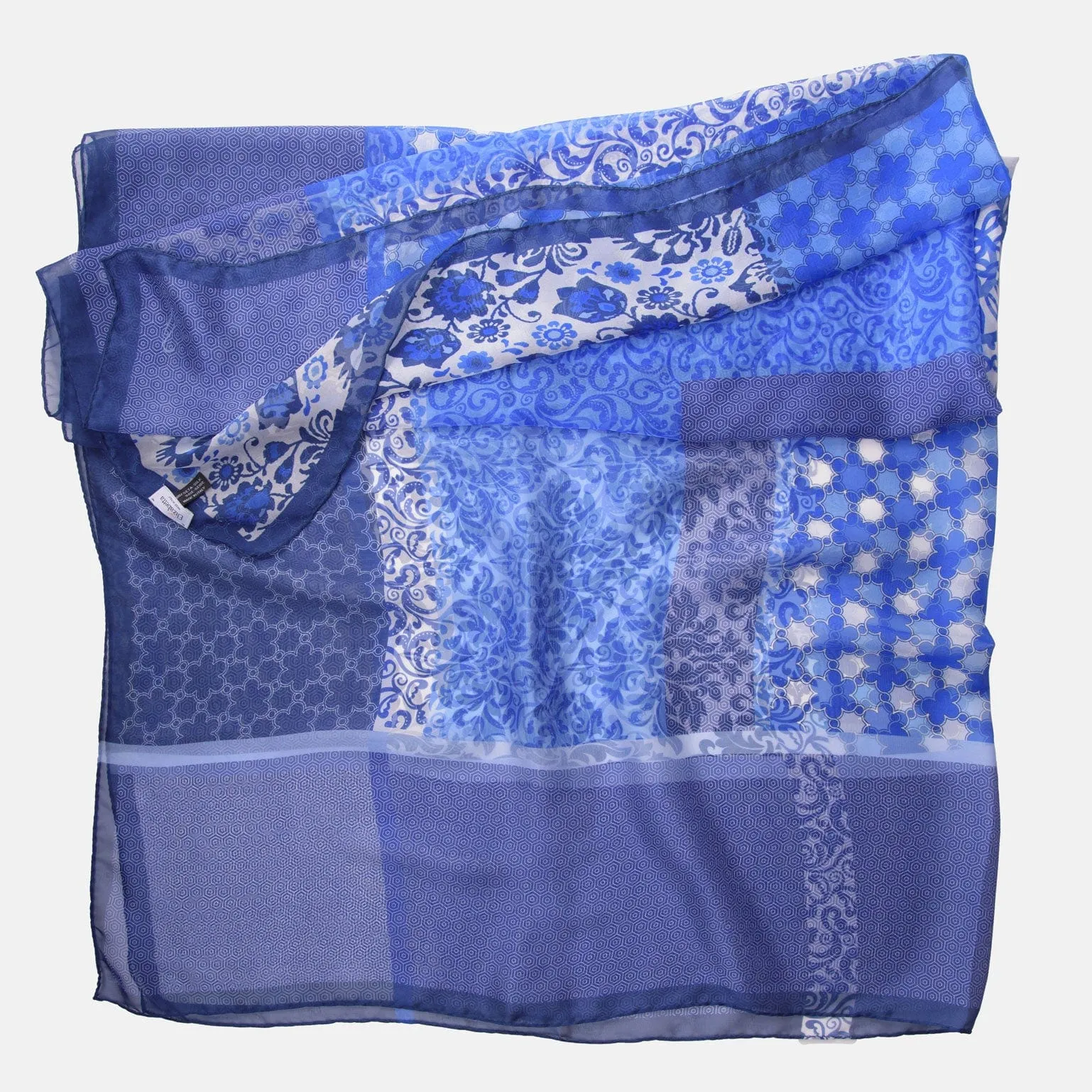 Dafne - Large Silk Scarf - Blue