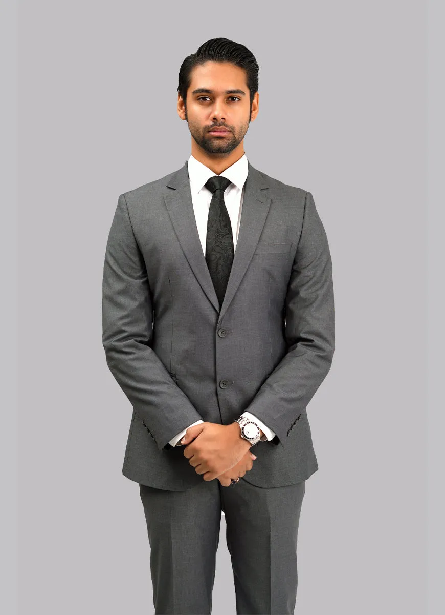 Dark Grey Plain 2-Piece Suit