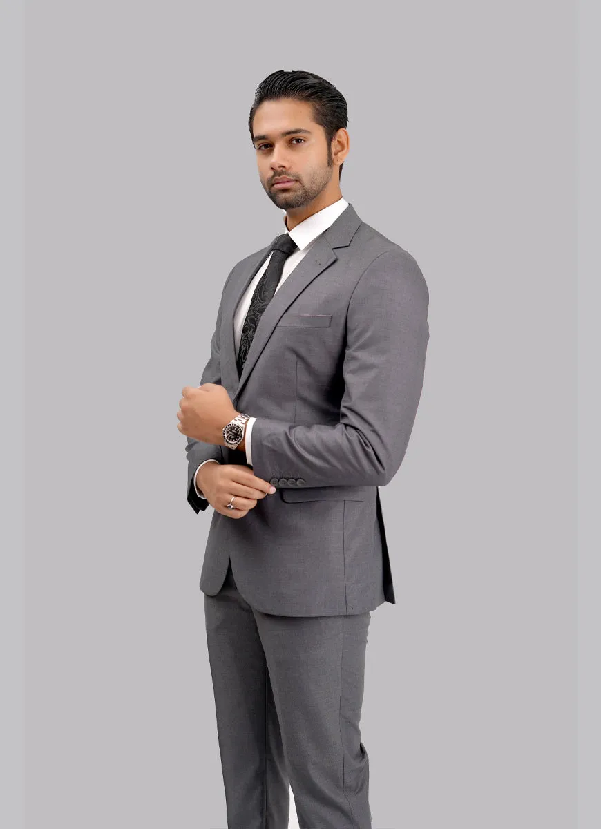 Dark Grey Plain 2-Piece Suit