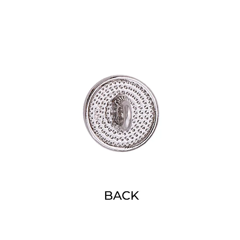 Decorative Rim 11mm Shiny Silver Pearl Metal Buttons