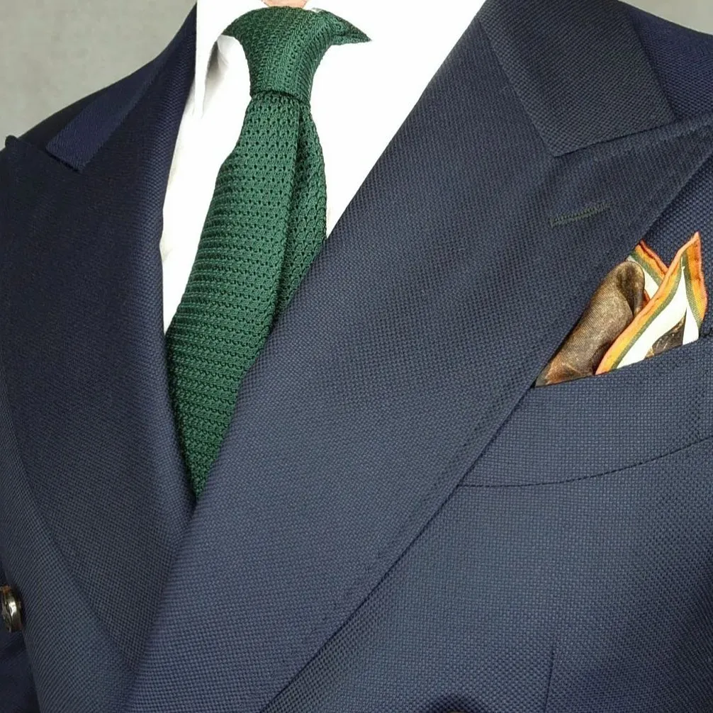 Domaso Grenadine Dark Green Silk Tie