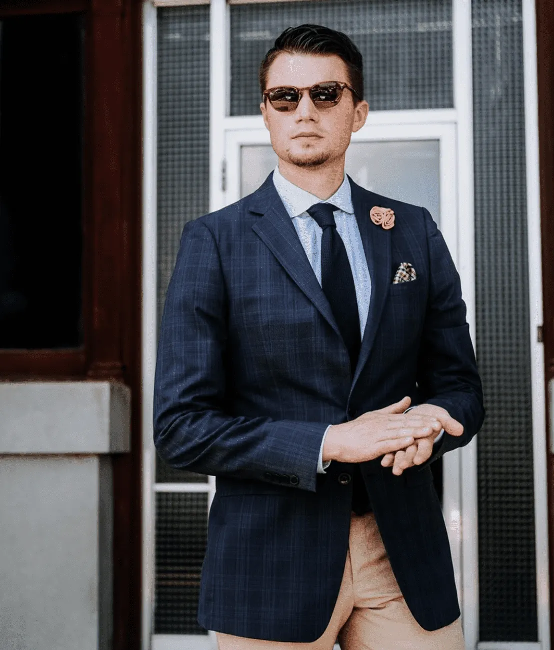 Domaso Grenadine Navy Silk Tie