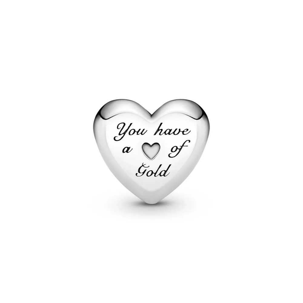 Domed Golden Heart Charm
