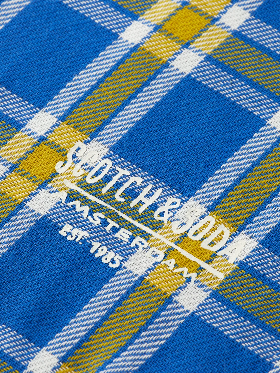 Double-faced twill check shirt