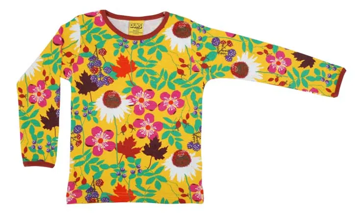 DUNS Long Sleeved T-shirt - Autumn Flower Yellow