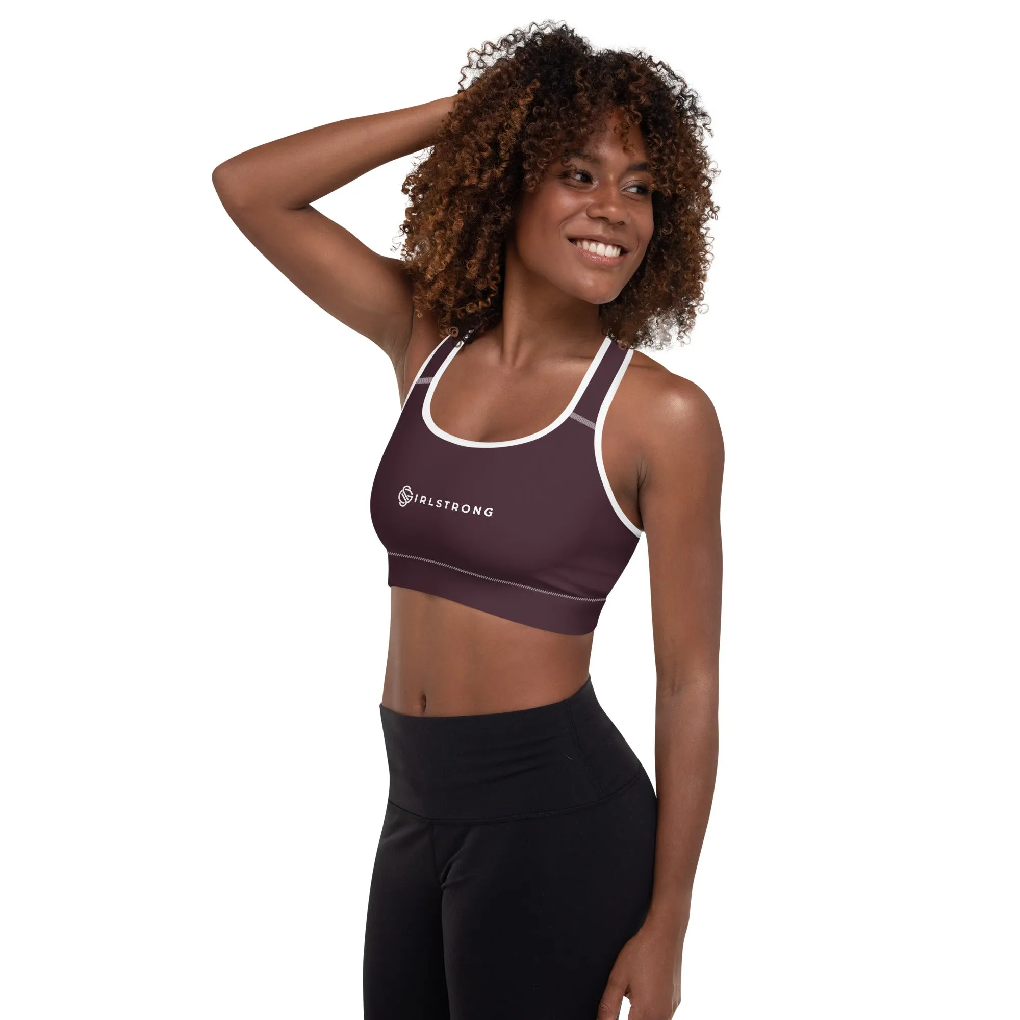 ELEVATED ESSENTIALS, GS LOGO THE PERFECT PADDED SPORTS BRA CABERNET