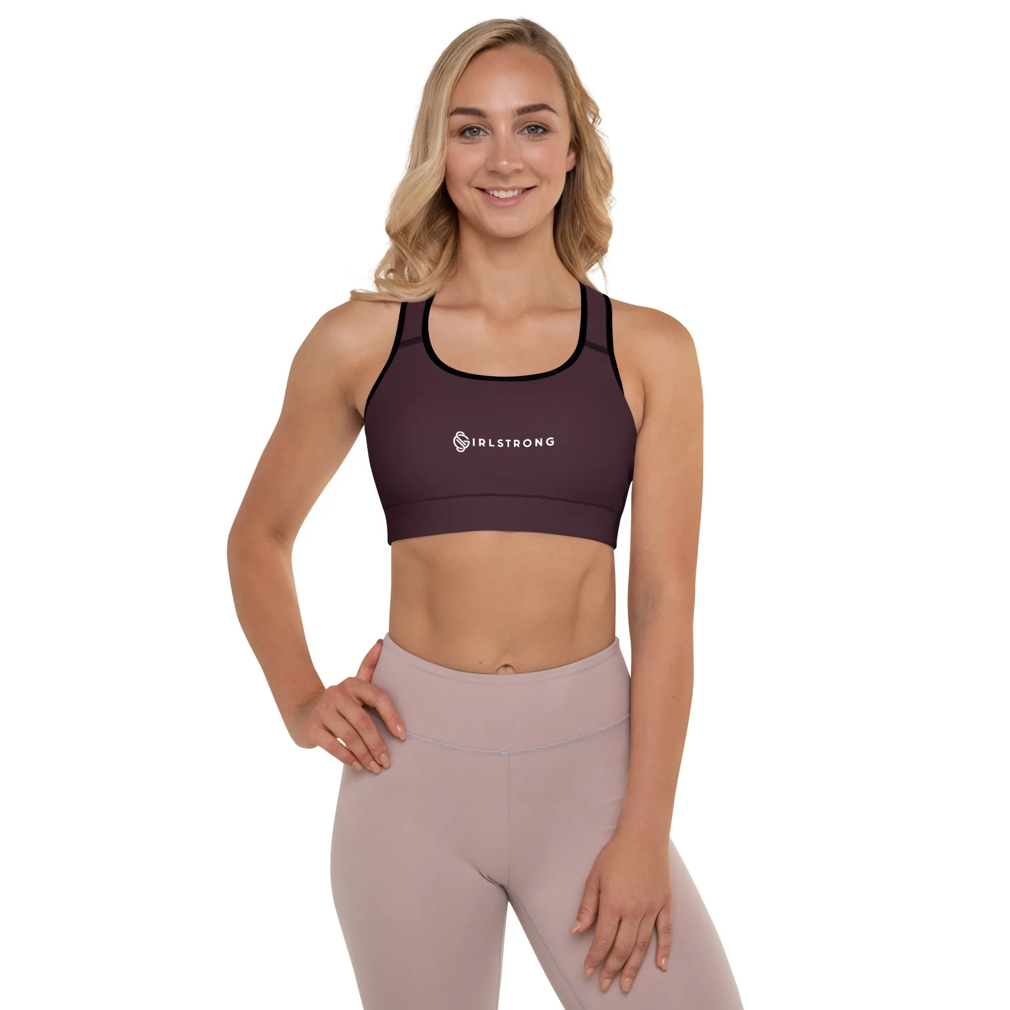 ELEVATED ESSENTIALS, GS LOGO THE PERFECT PADDED SPORTS BRA CABERNET