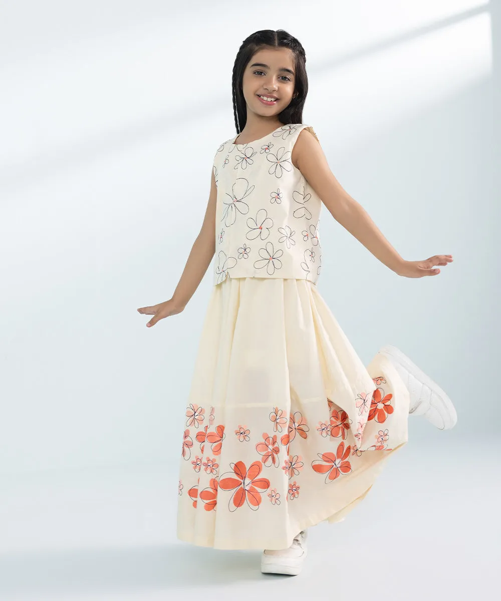 Embroidered Top with Skirt