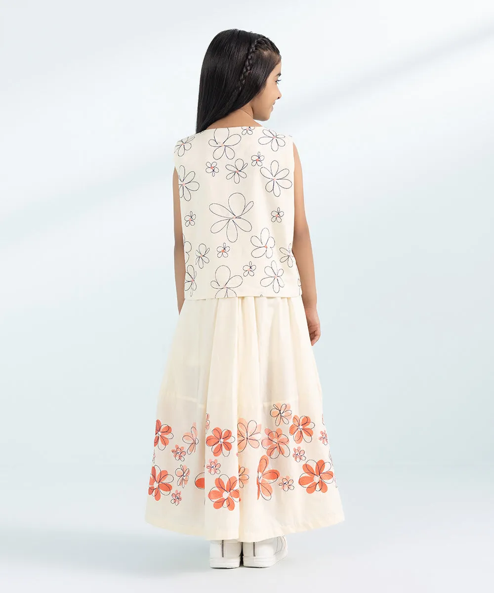 Embroidered Top with Skirt