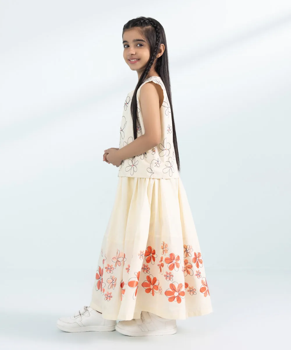 Embroidered Top with Skirt