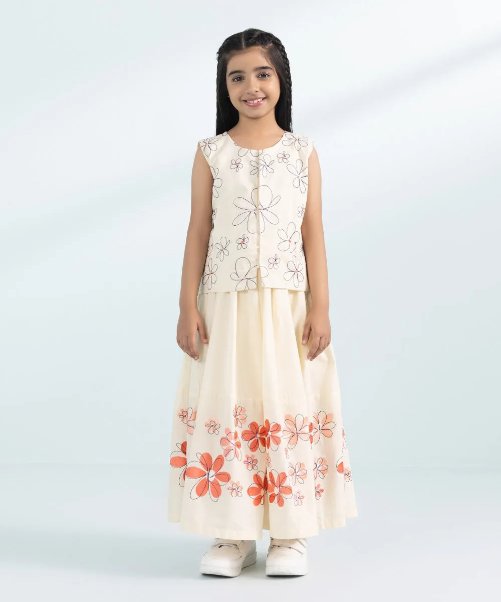 Embroidered Top with Skirt