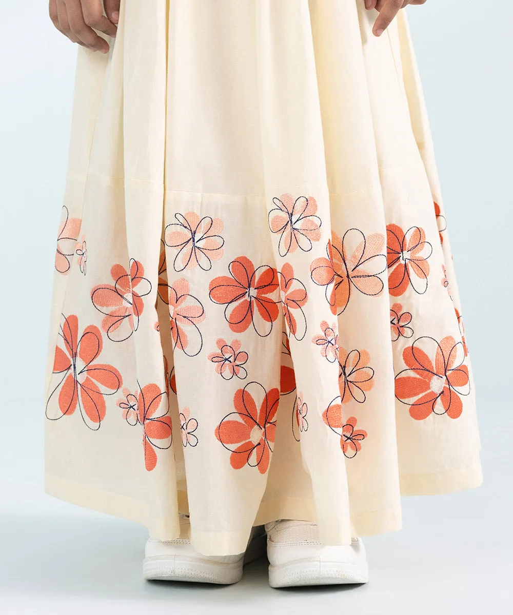 Embroidered Top with Skirt