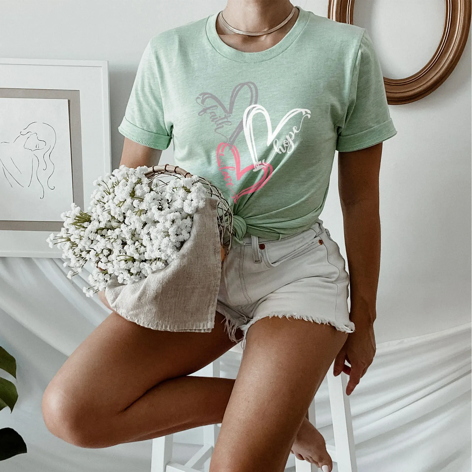 Faith Hope Love Hearts Tee