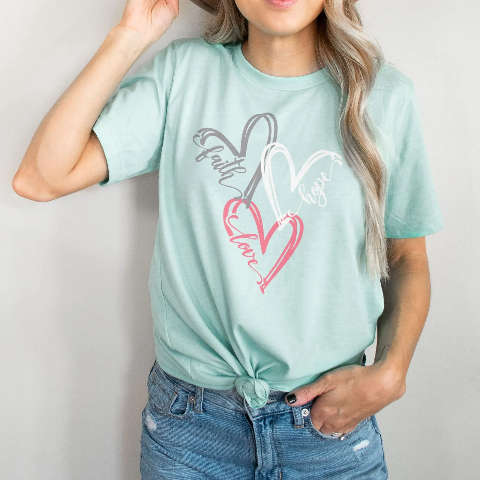 Faith Hope Love Hearts Tee