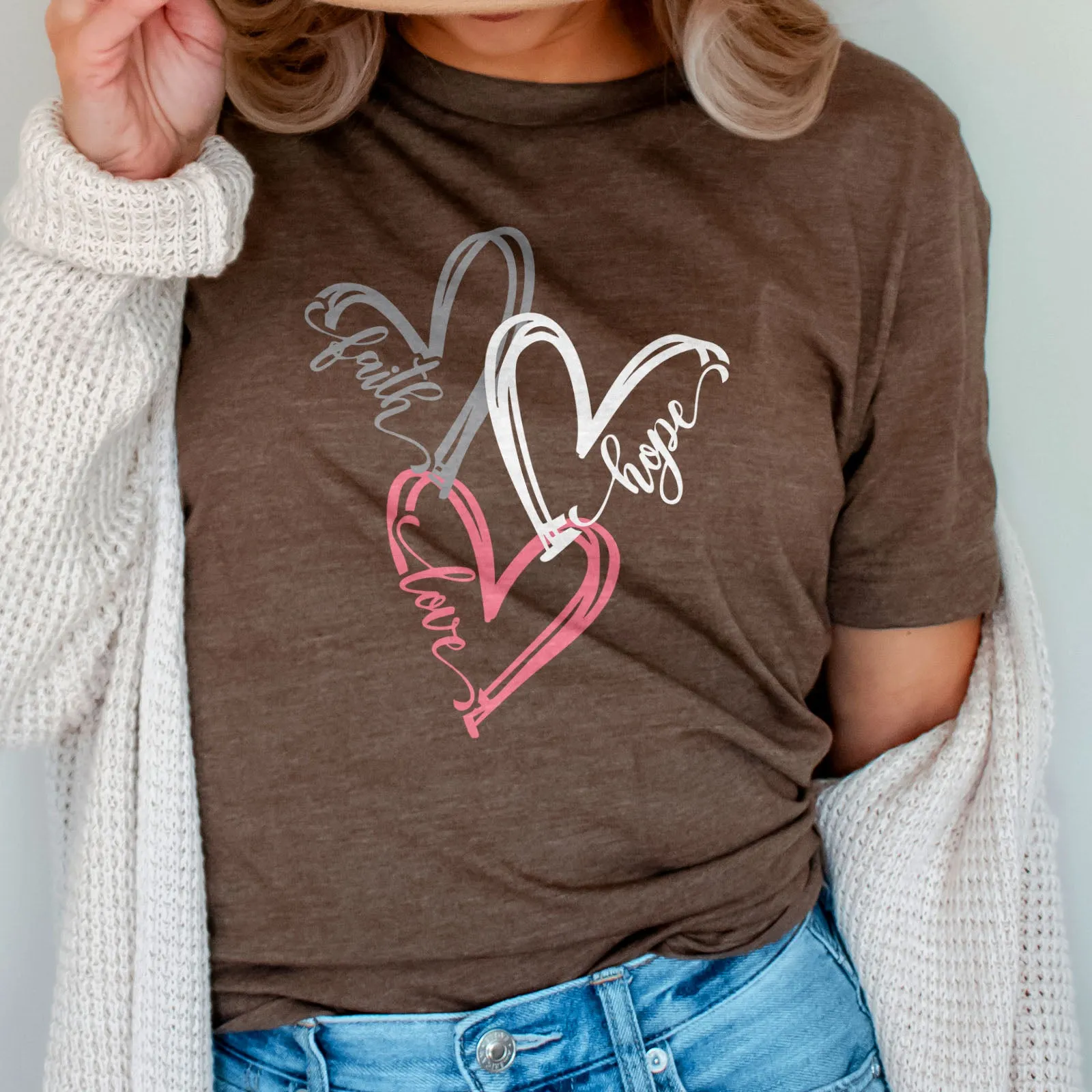 Faith Hope Love Hearts Tee