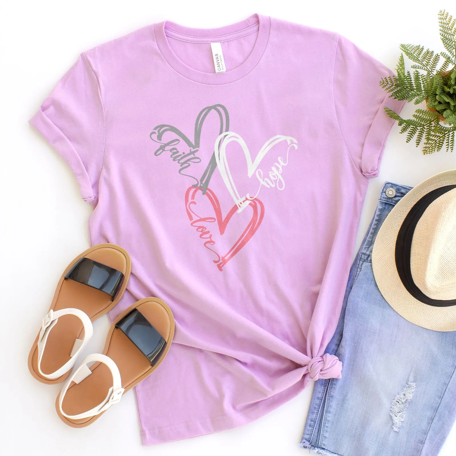 Faith Hope Love Hearts Tee