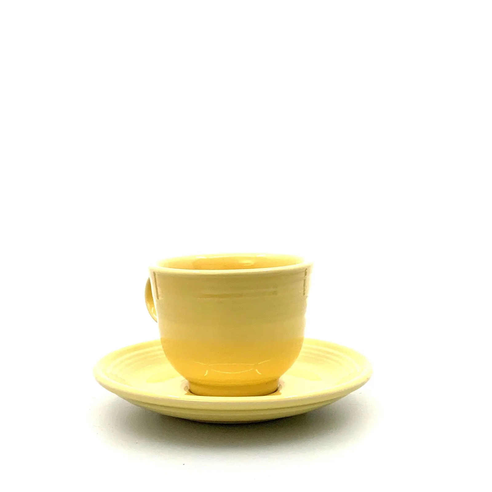 Fiesta Banana Yellow Replacement Tea Coffee Cup and Saucer Set 7.75 Fl Oz Homer Laughlin Co USA.
