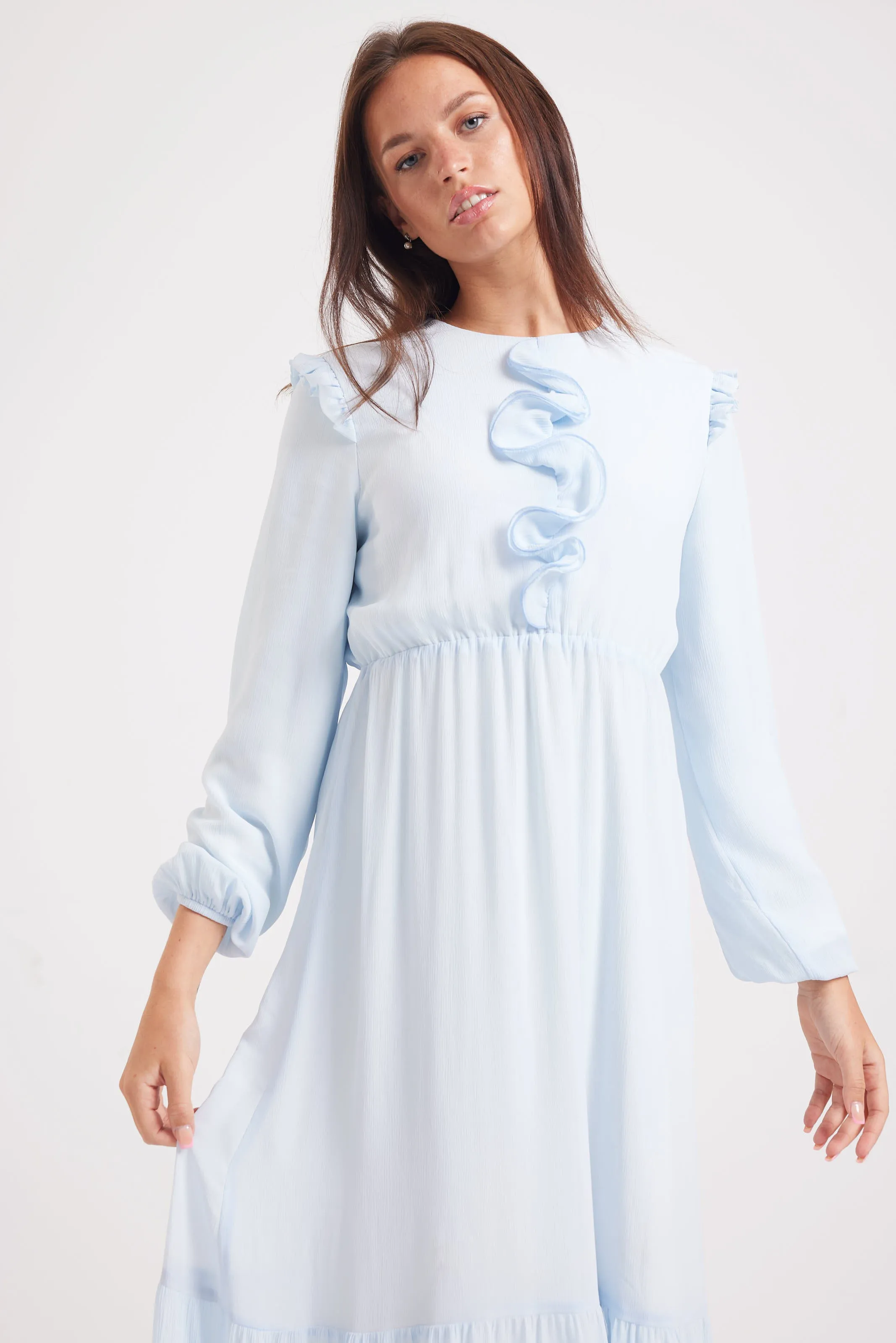FLOUNCE MAXI DRESS - BLUE