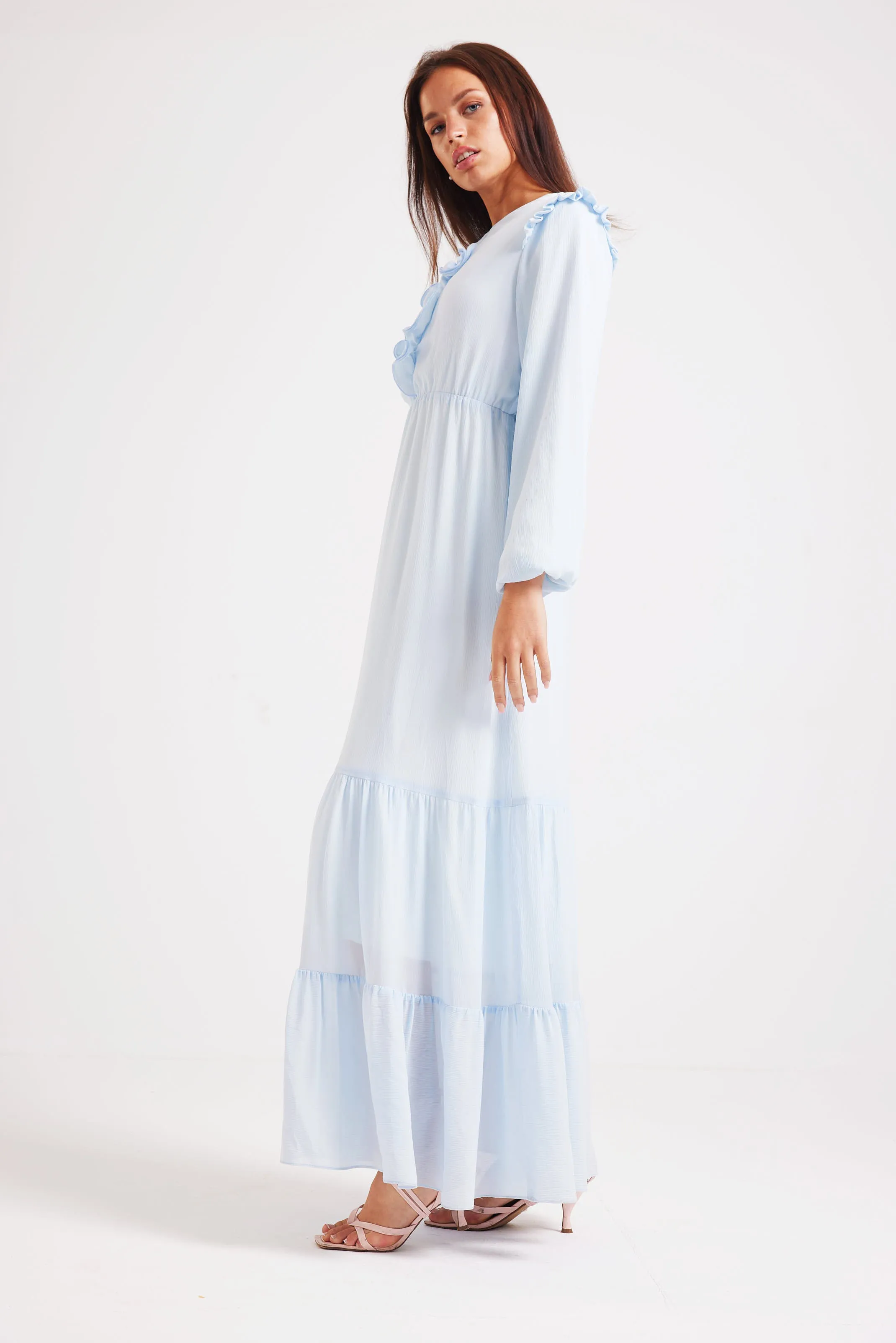 FLOUNCE MAXI DRESS - BLUE