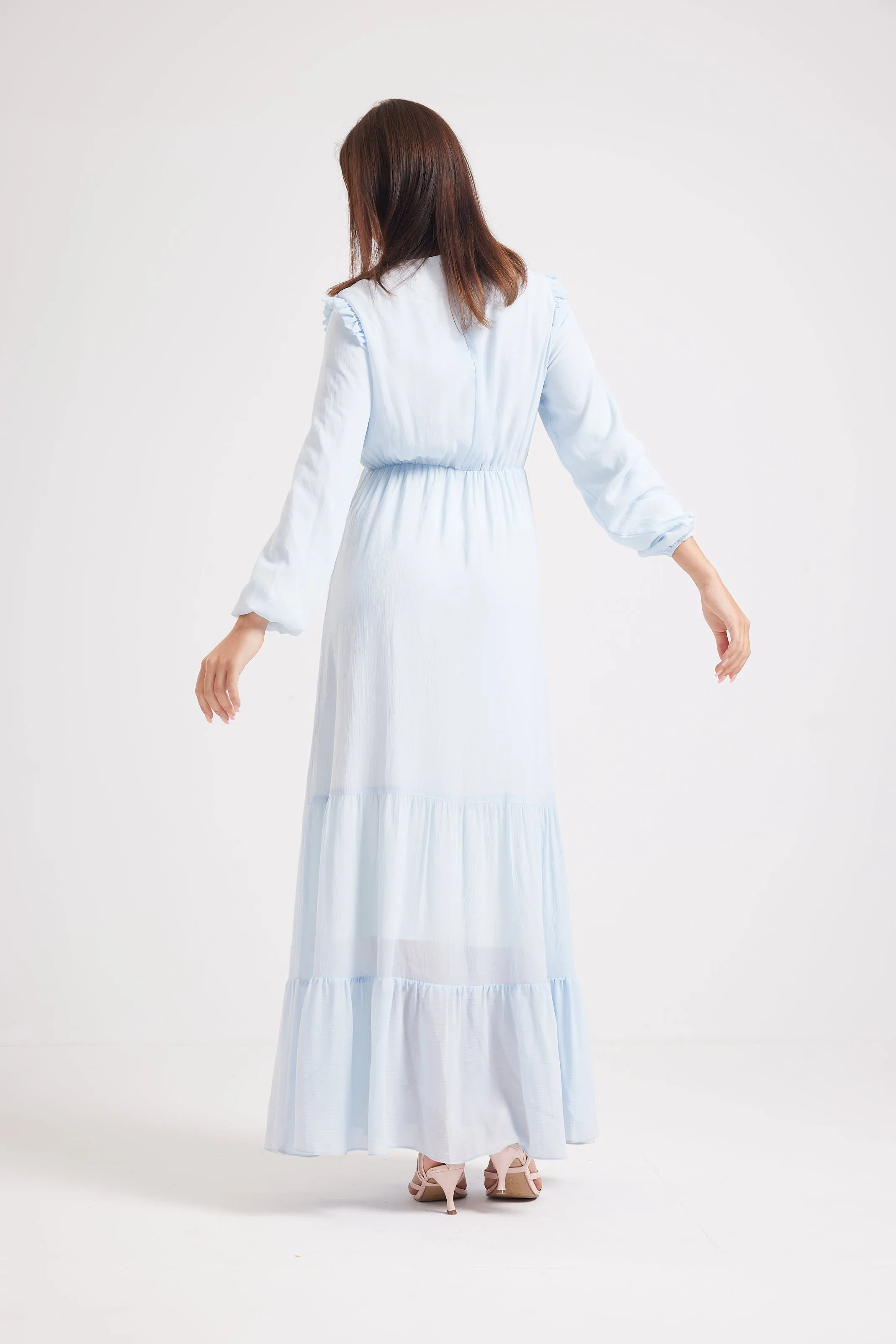 FLOUNCE MAXI DRESS - BLUE