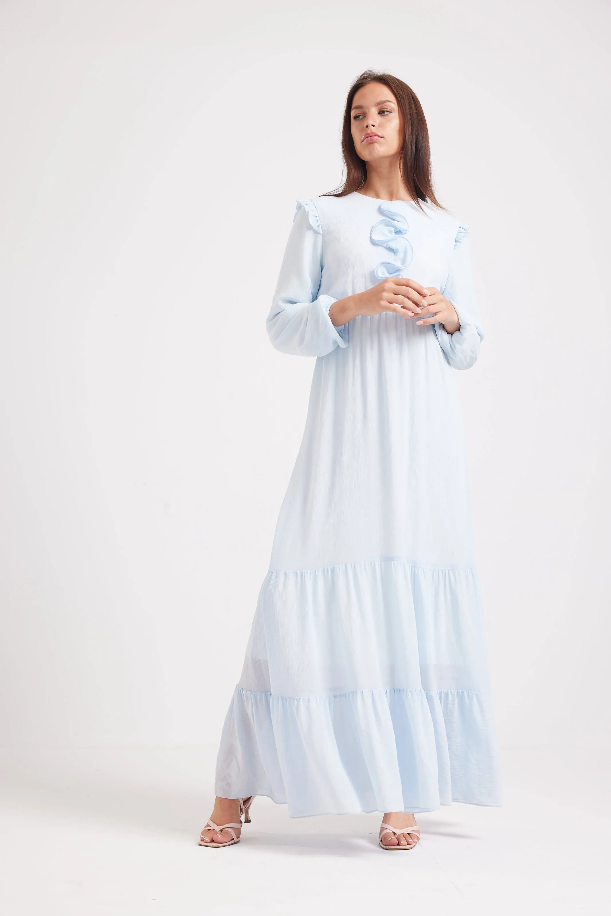 FLOUNCE MAXI DRESS - BLUE