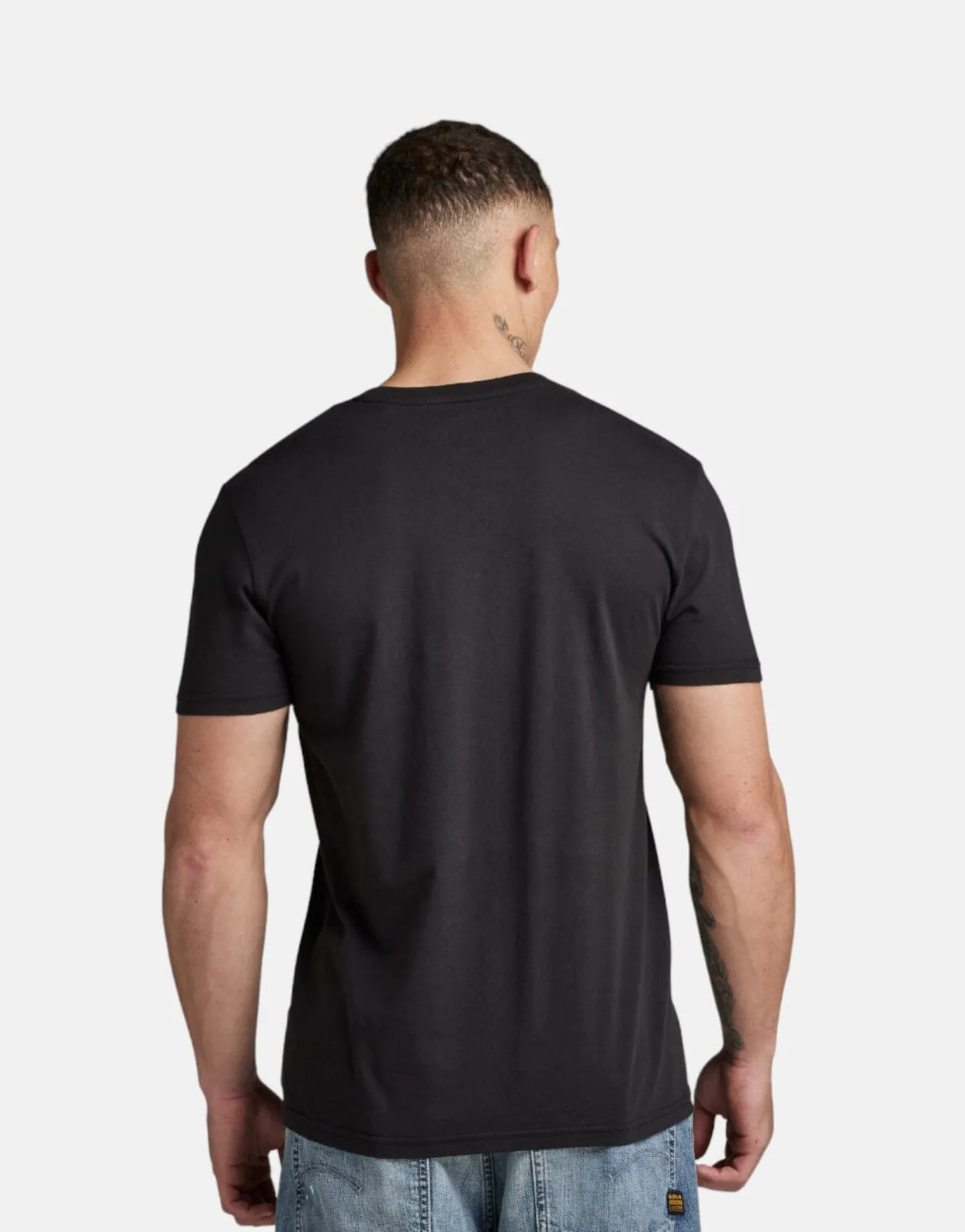 G-Star RAW Distressed Logo Black T-Shirt