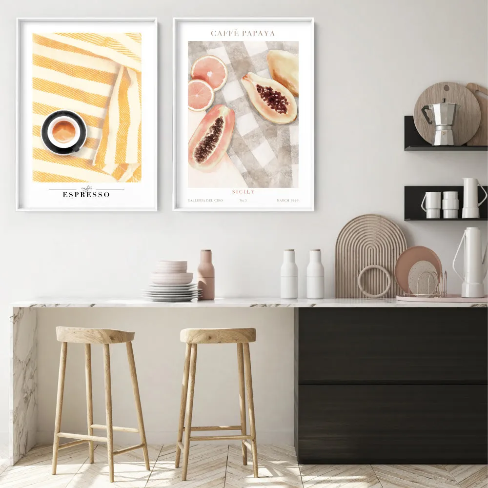 Galleria Del Cibo | Caffe Papaya II - Art Print by Vanessa