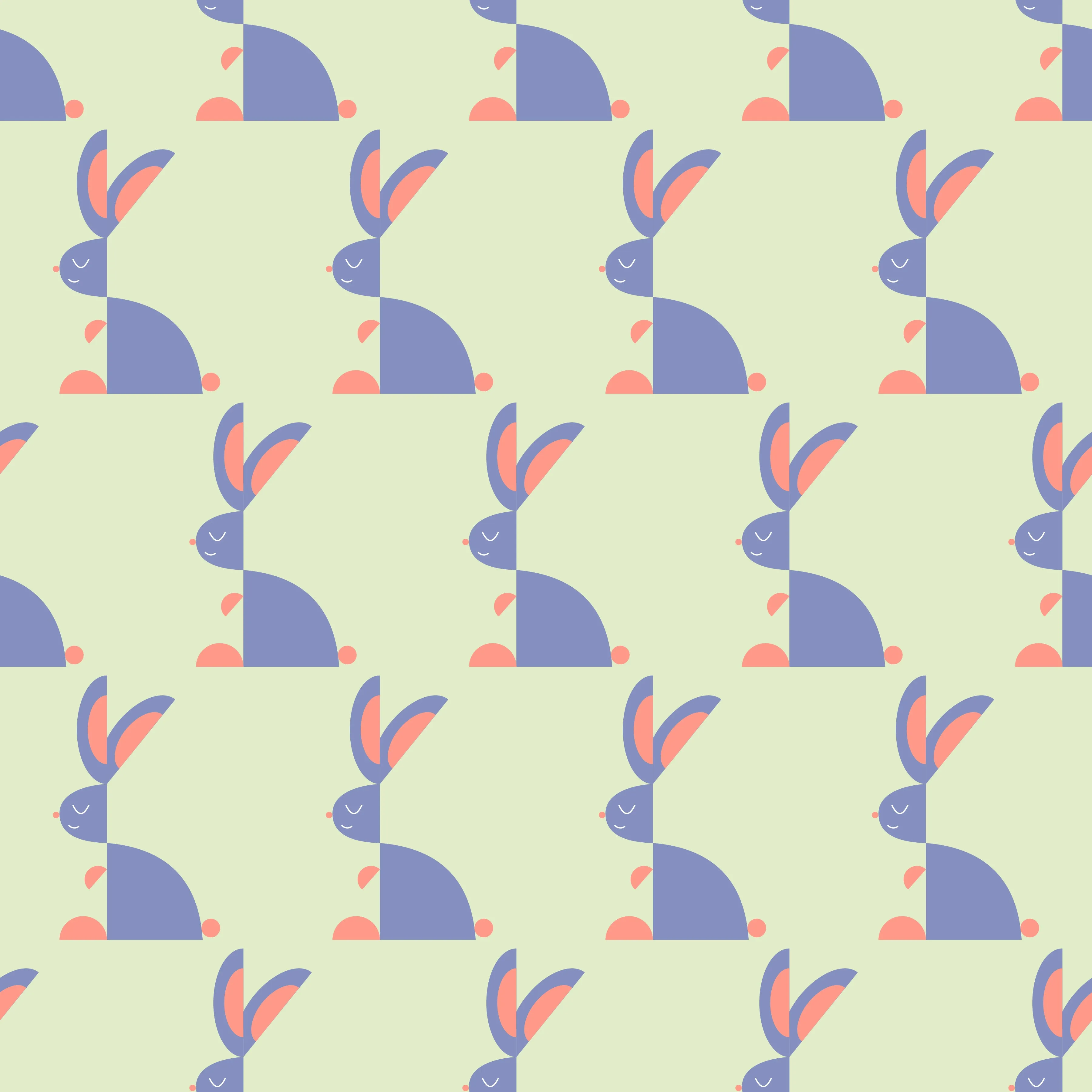 Geometric Bunnies - Apricot Skies Collection