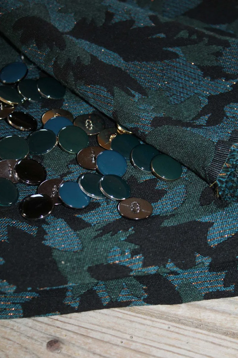 Églantine & Zoé - Green Crocus Jacquard Fabric