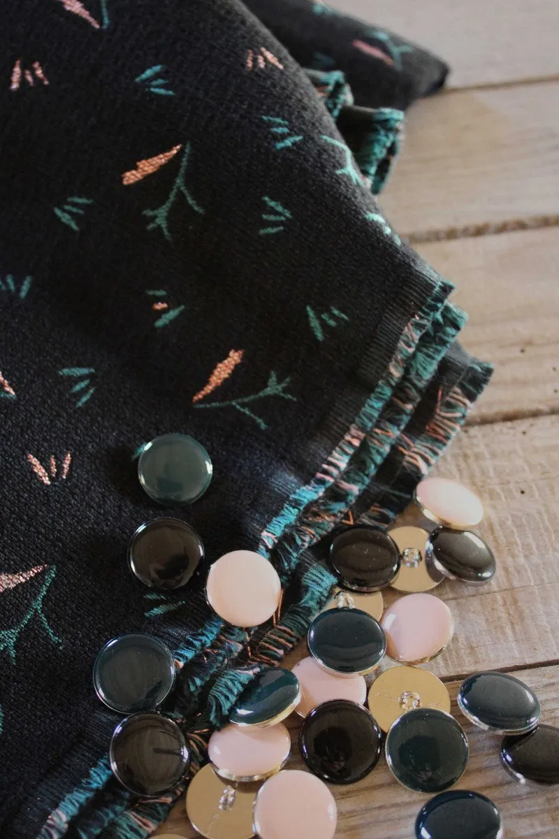 Églantine & Zoé - Ramo Jacquard Black Fabric