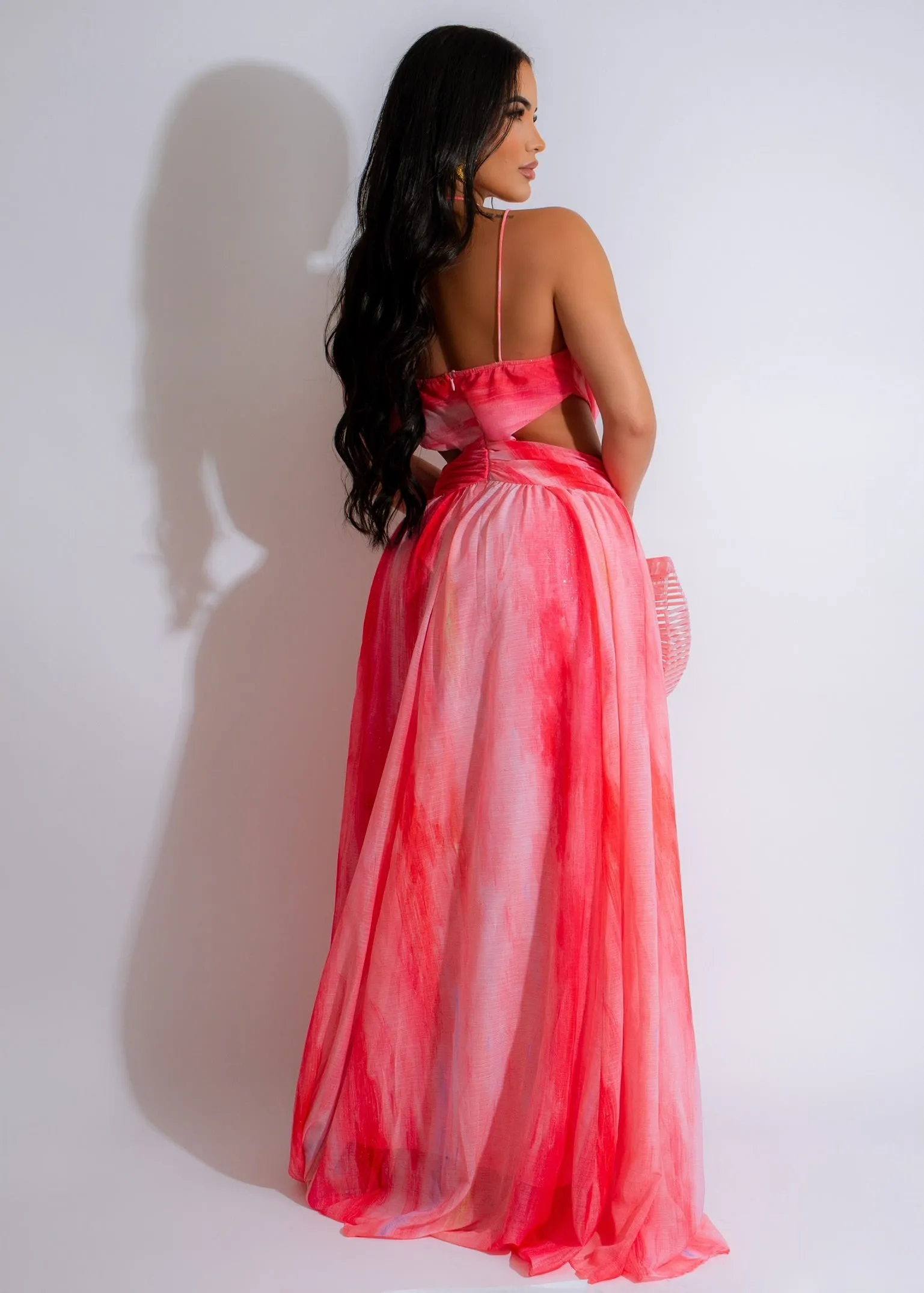 Good Days Glitter Maxi Dress Pink