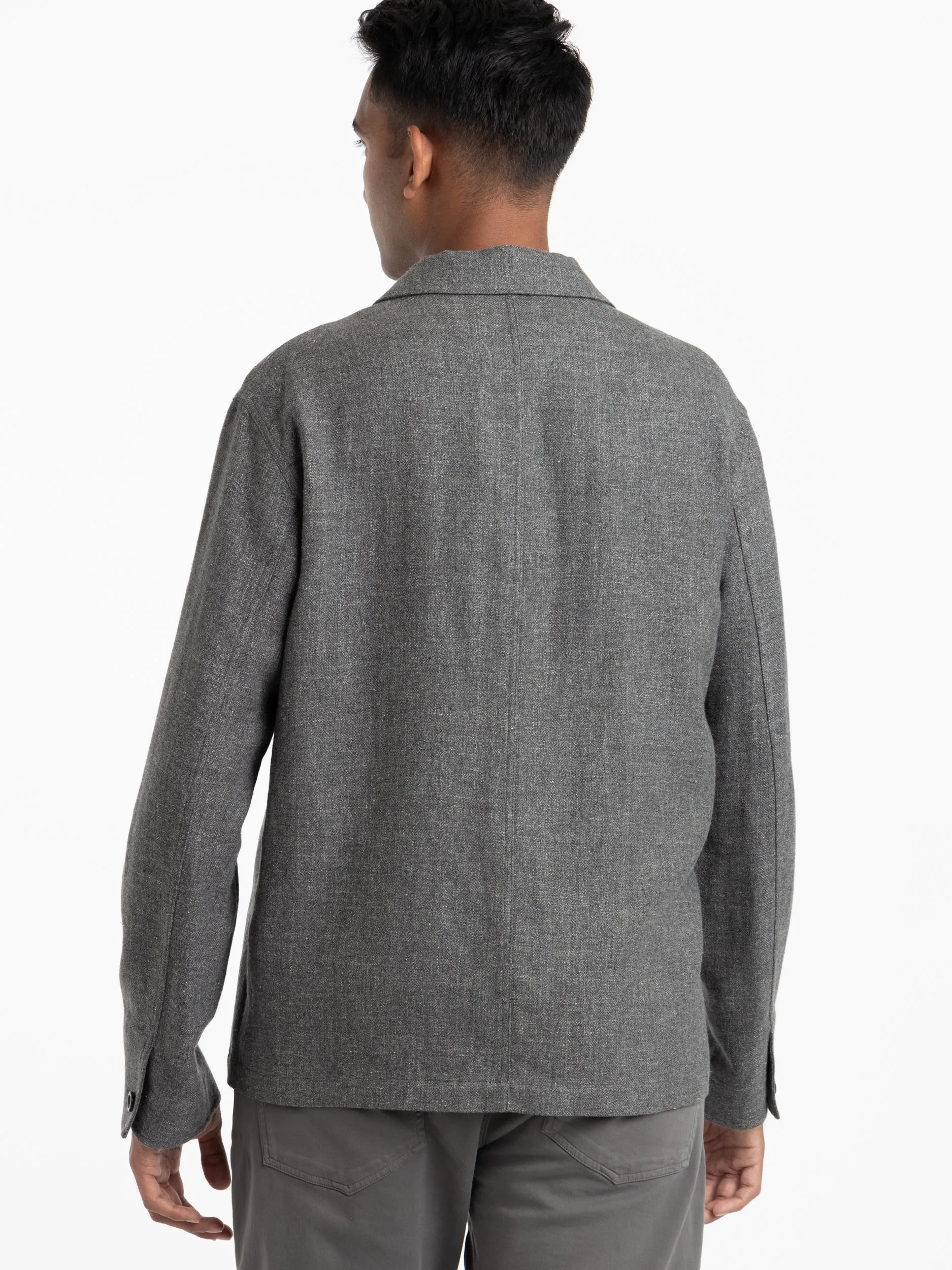 Grey Burnham Hand-Tailored Herringbone Jacket