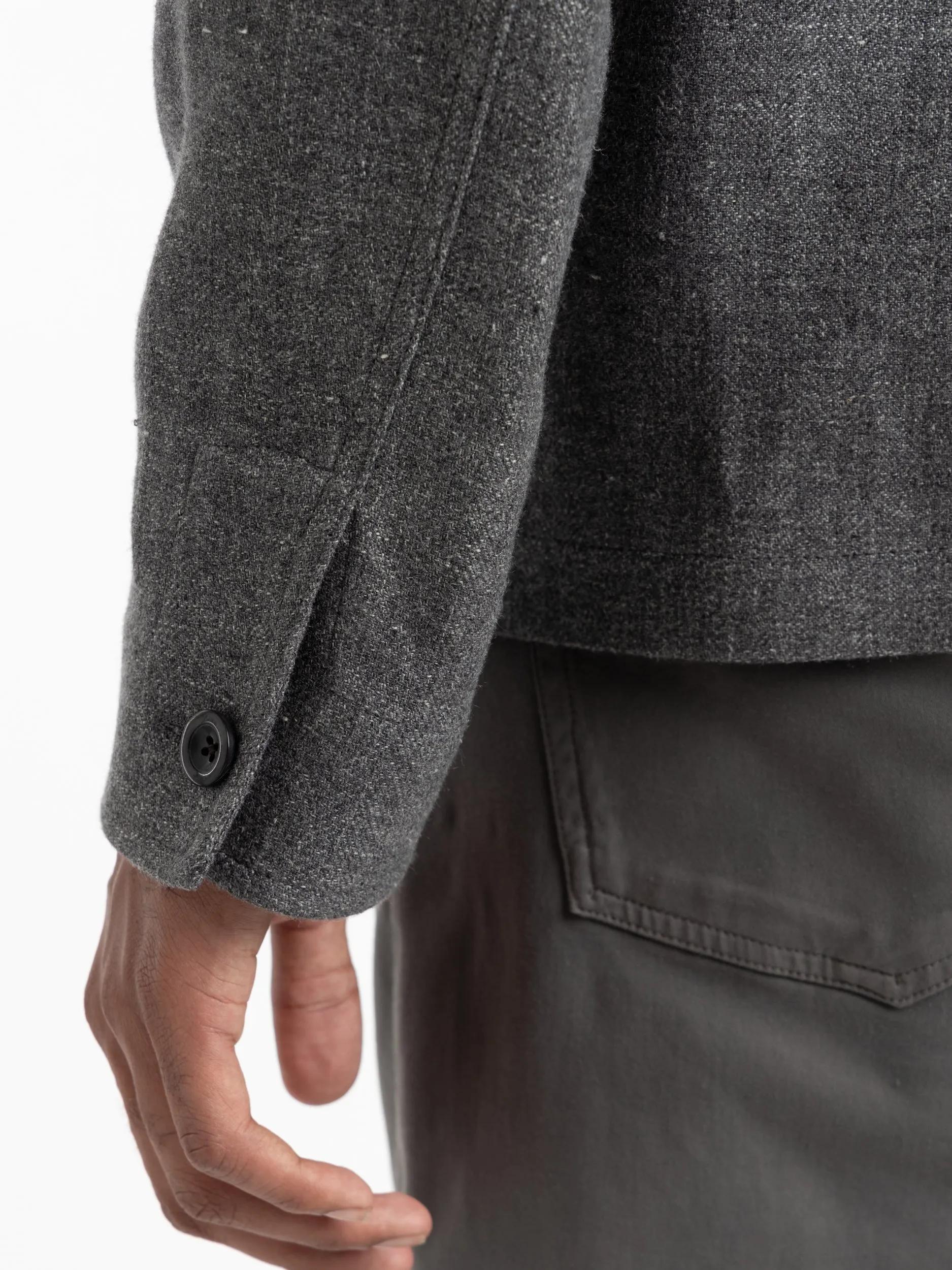 Grey Burnham Hand-Tailored Herringbone Jacket