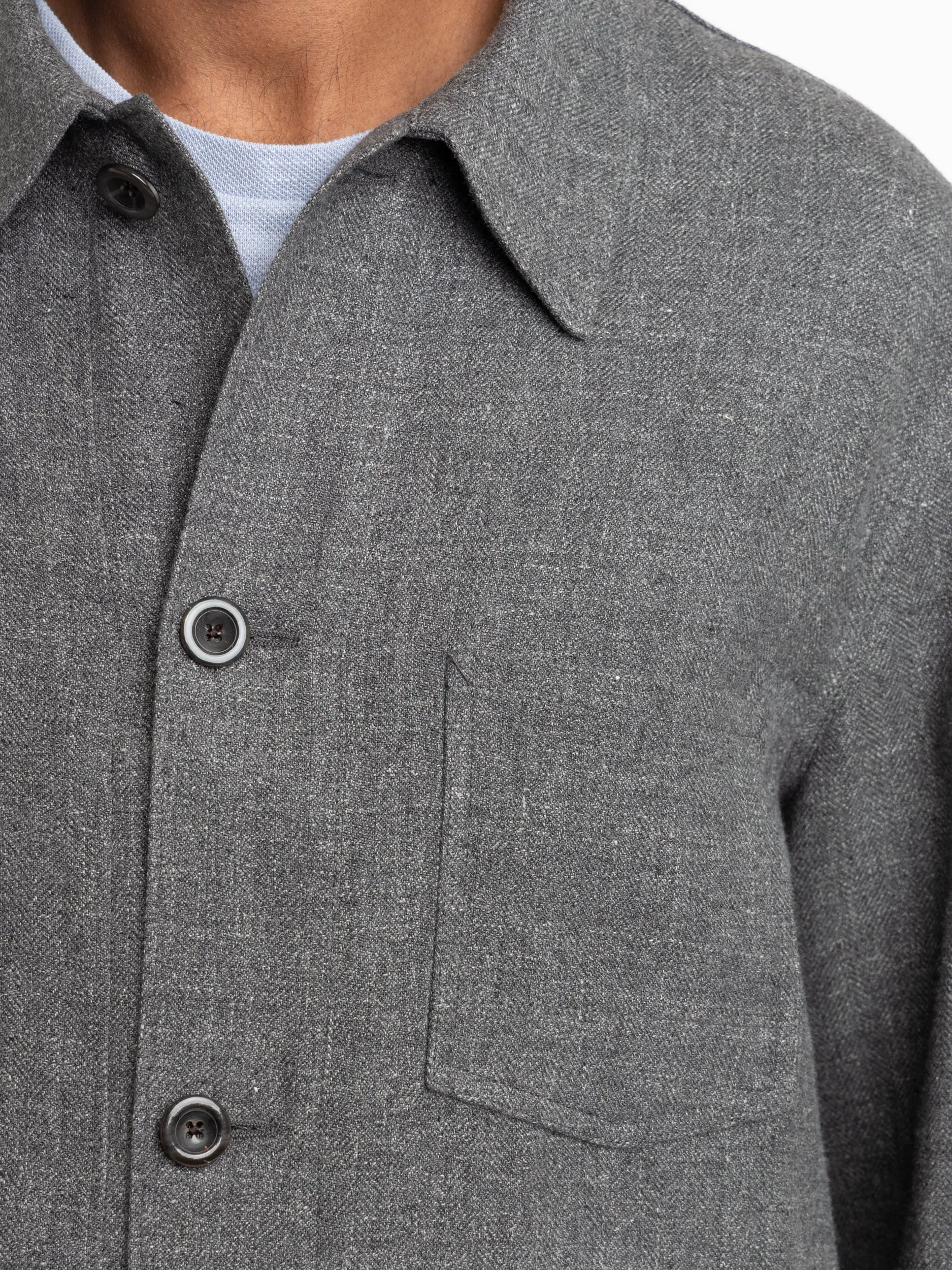 Grey Burnham Hand-Tailored Herringbone Jacket