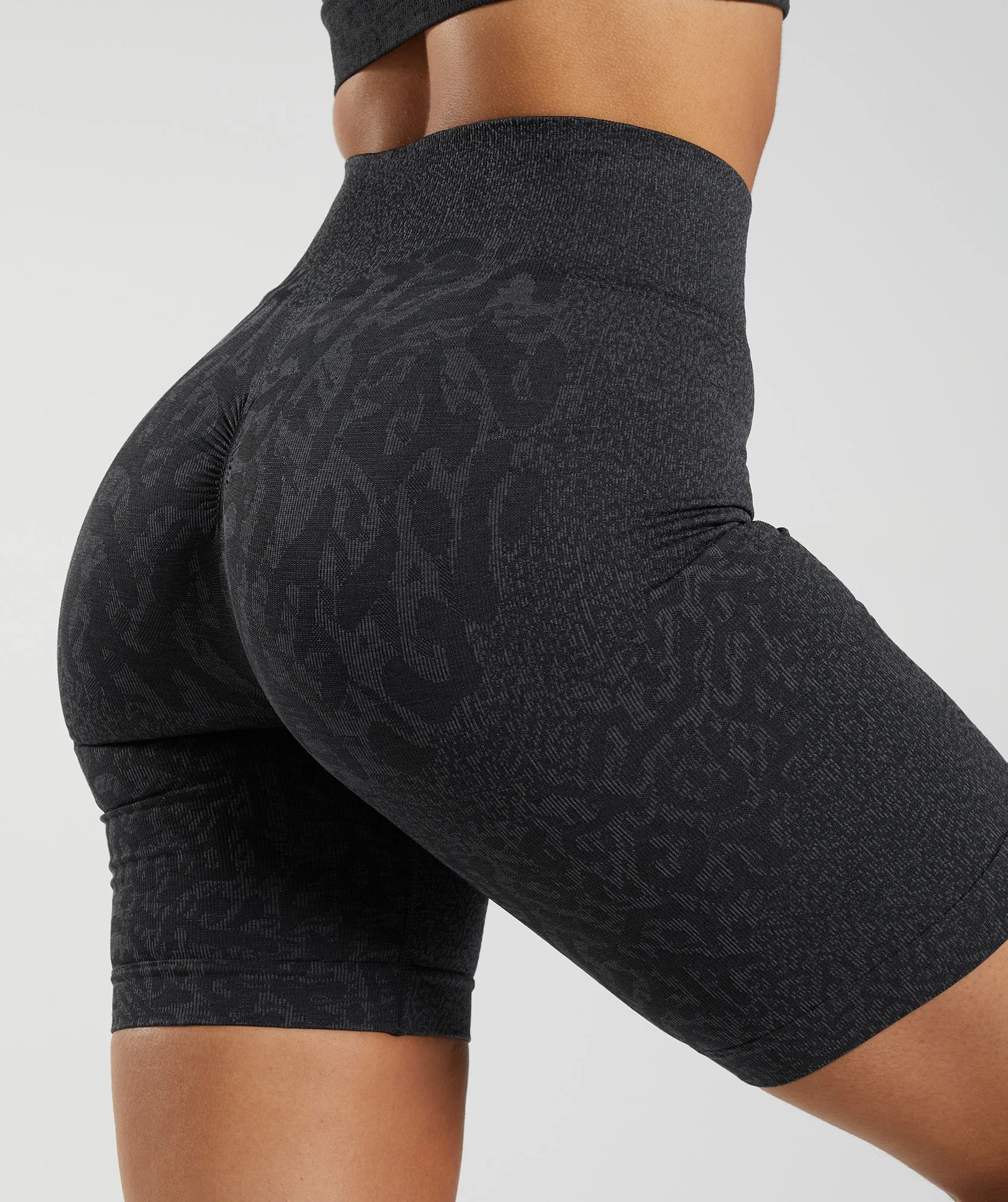 Gymshark Adapt Animal Seamless Cycling Shorts - Reef |  Black