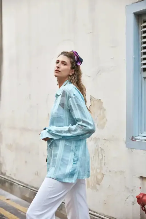 Ice Blue Checked Shirt