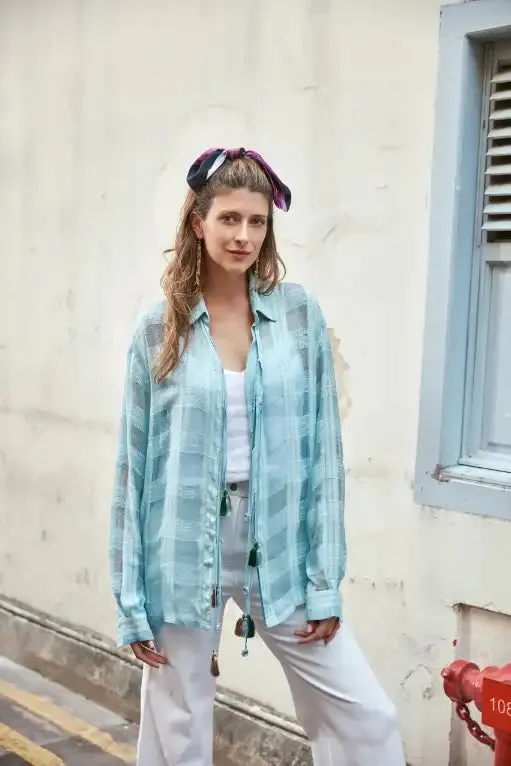 Ice Blue Checked Shirt