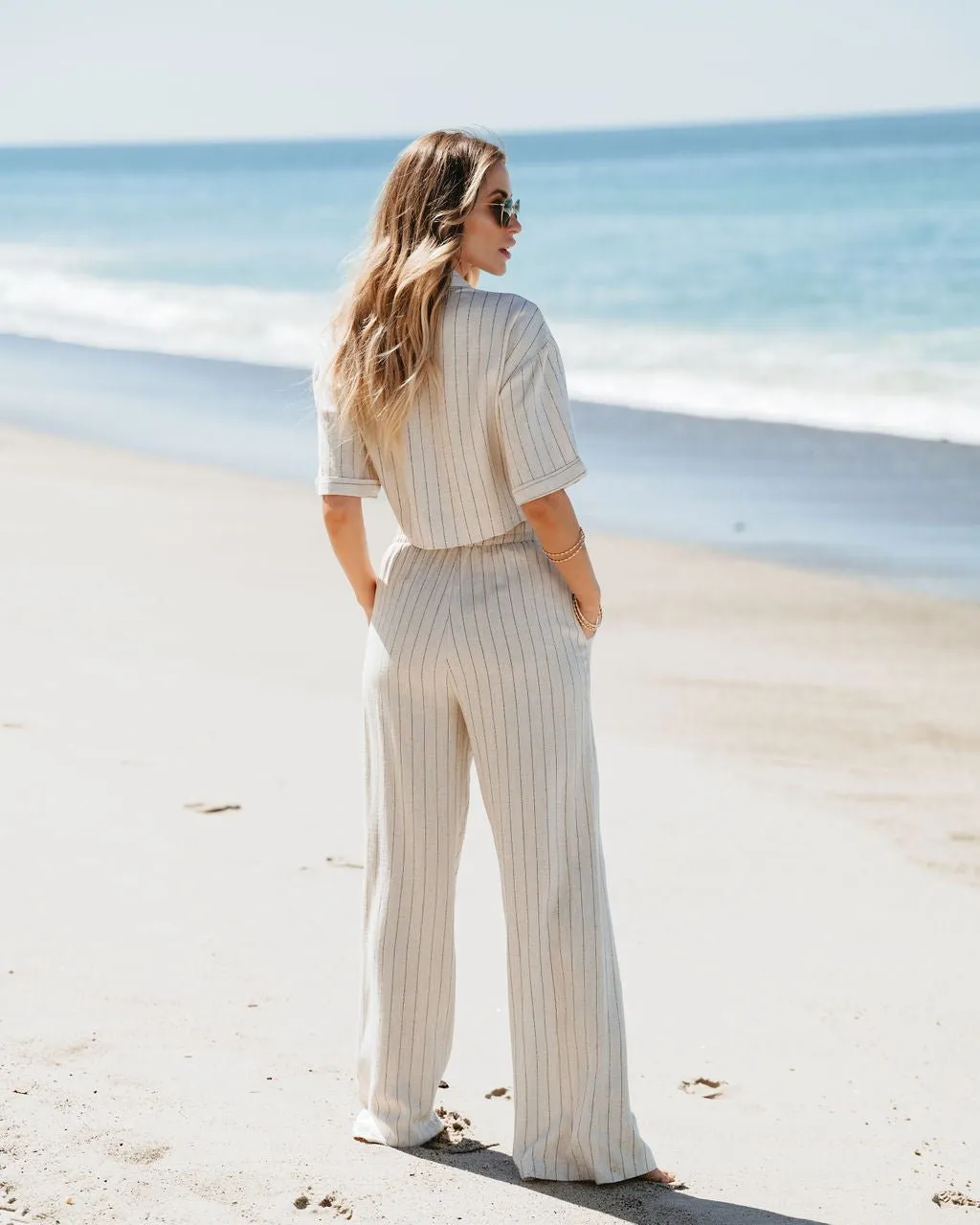 Khaki Striped Top & Pants Set - FINAL SALE
