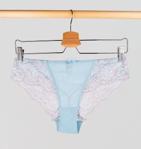 Lace seam-free brazilian [Ash/Blue]