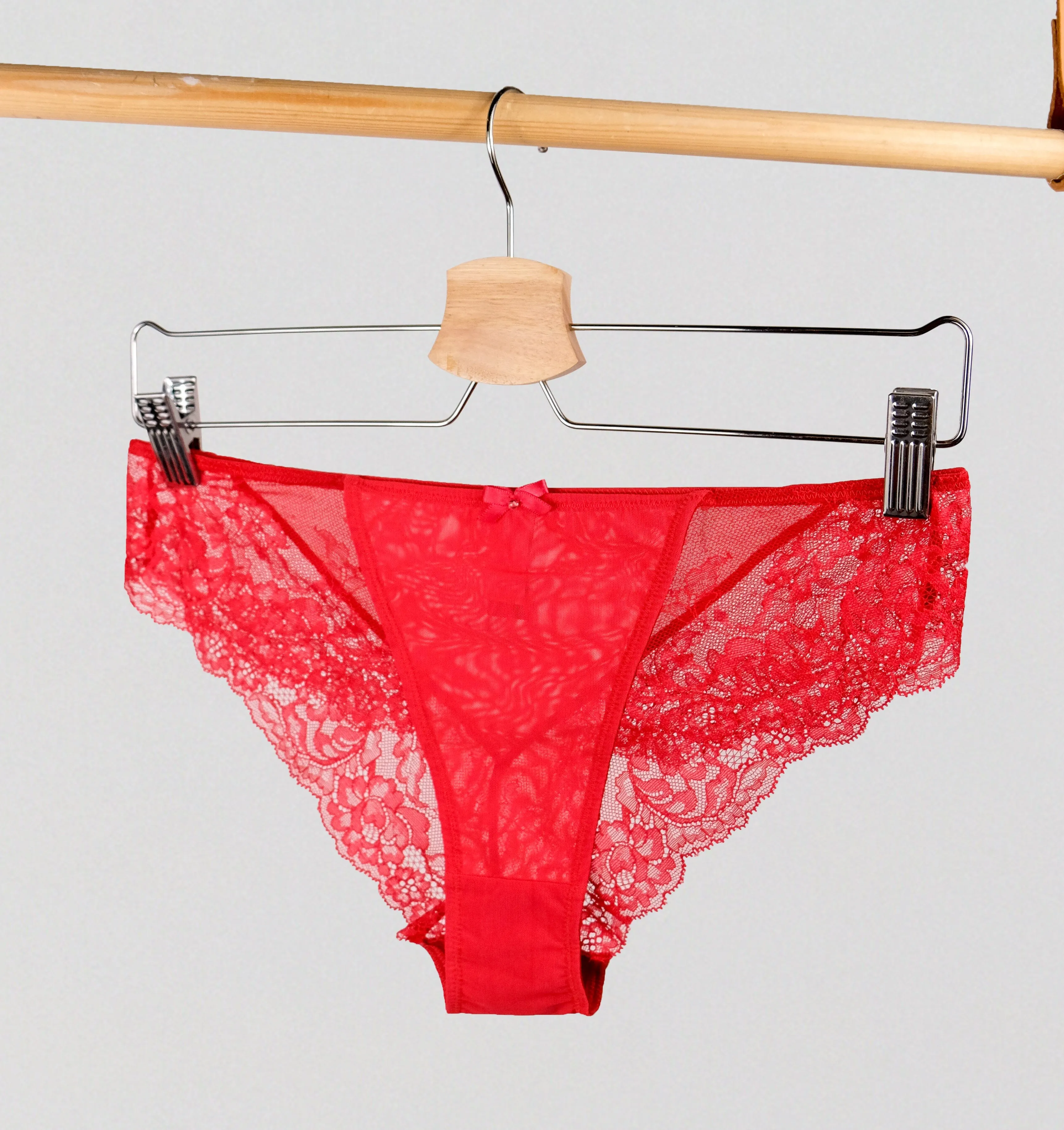 Lace seam-free brazilian [Salsa Red]
