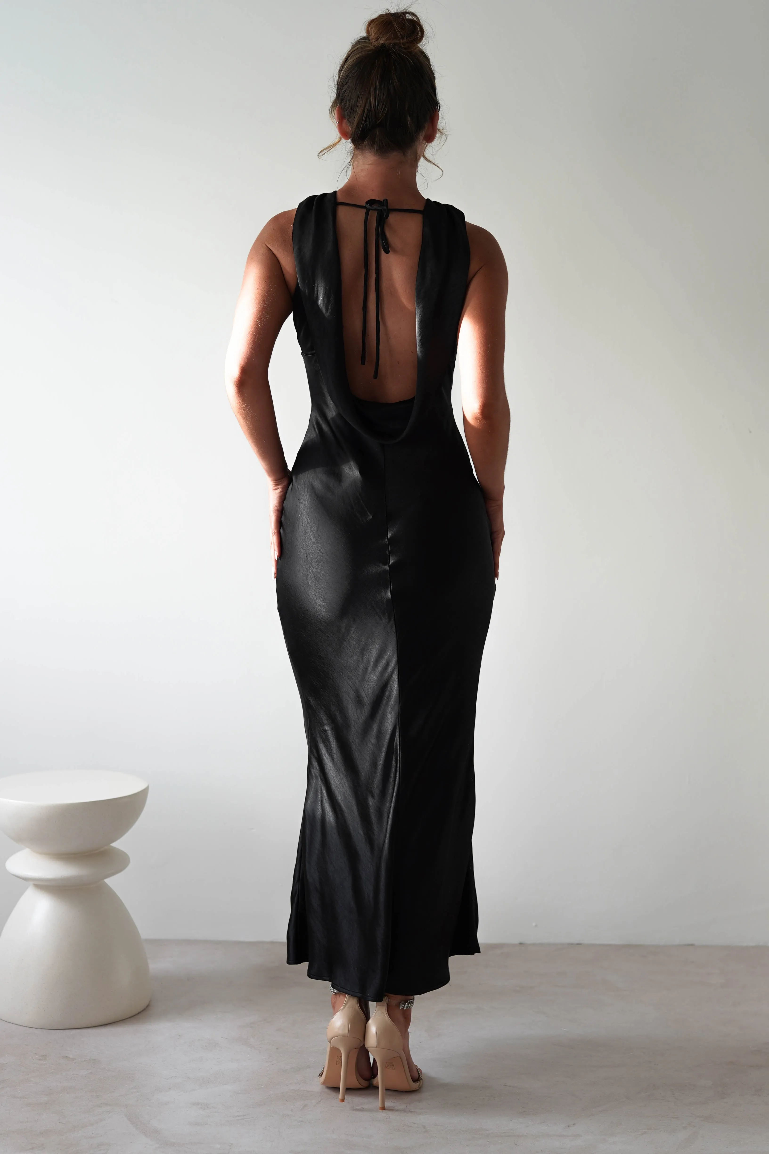 Lauryn Halter Neck Maxi Dress | Black
