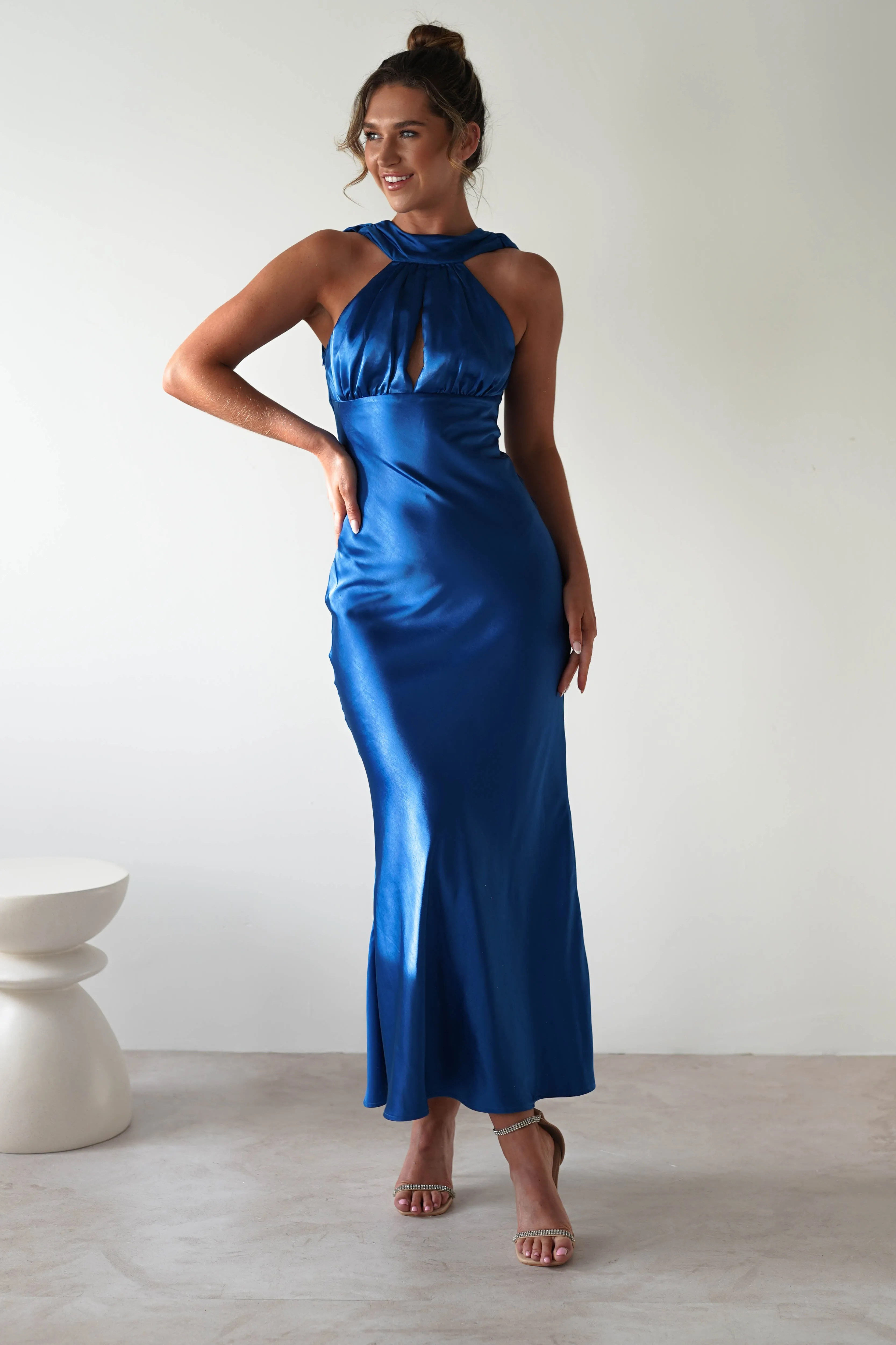 Lauryn Halter Neck Maxi Dress | Cobalt Blue