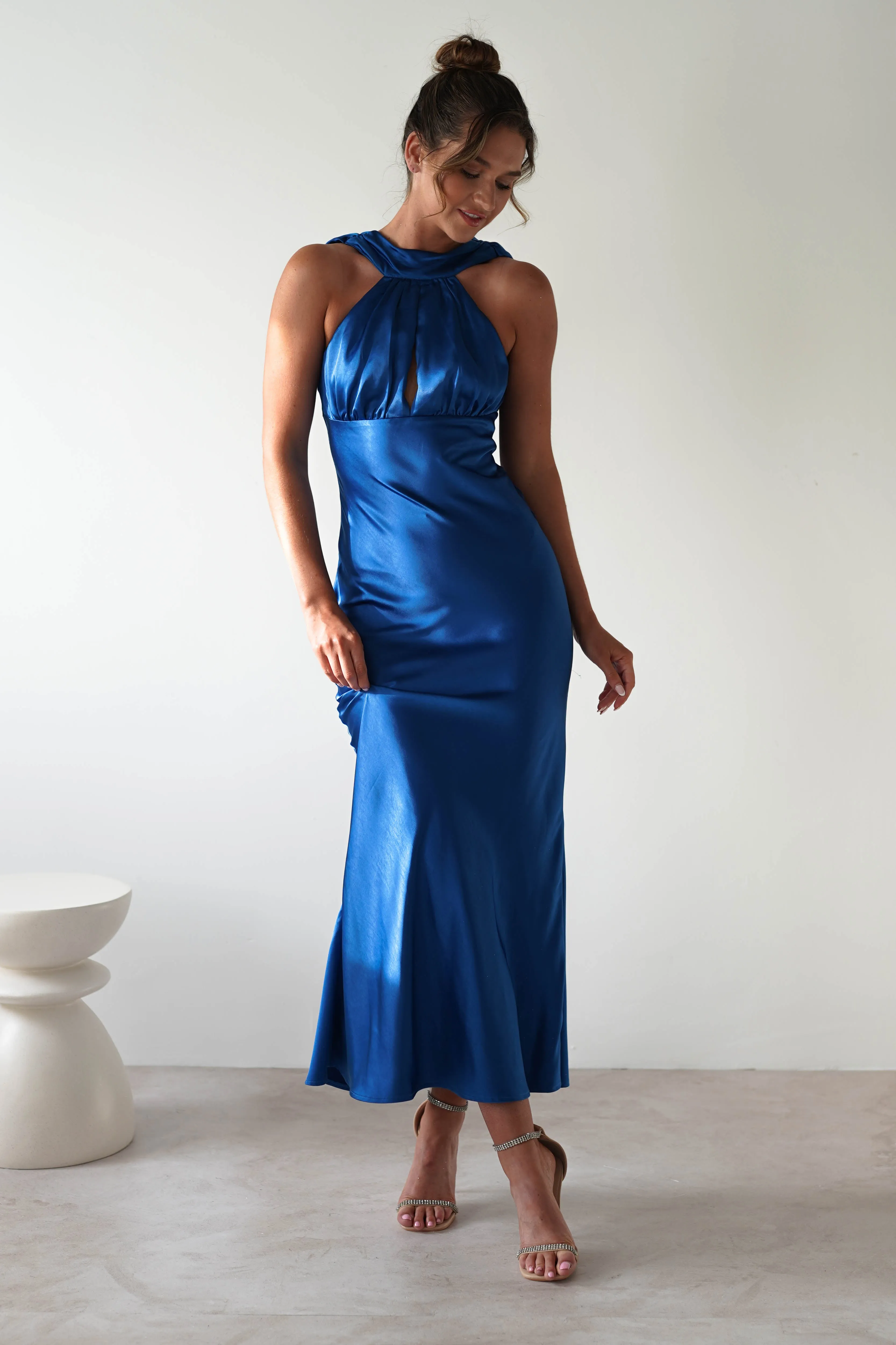 Lauryn Halter Neck Maxi Dress | Cobalt Blue