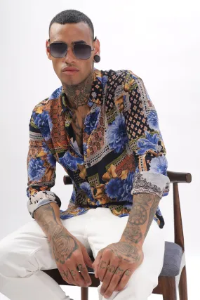 Midnight Floral Viscose Shirt