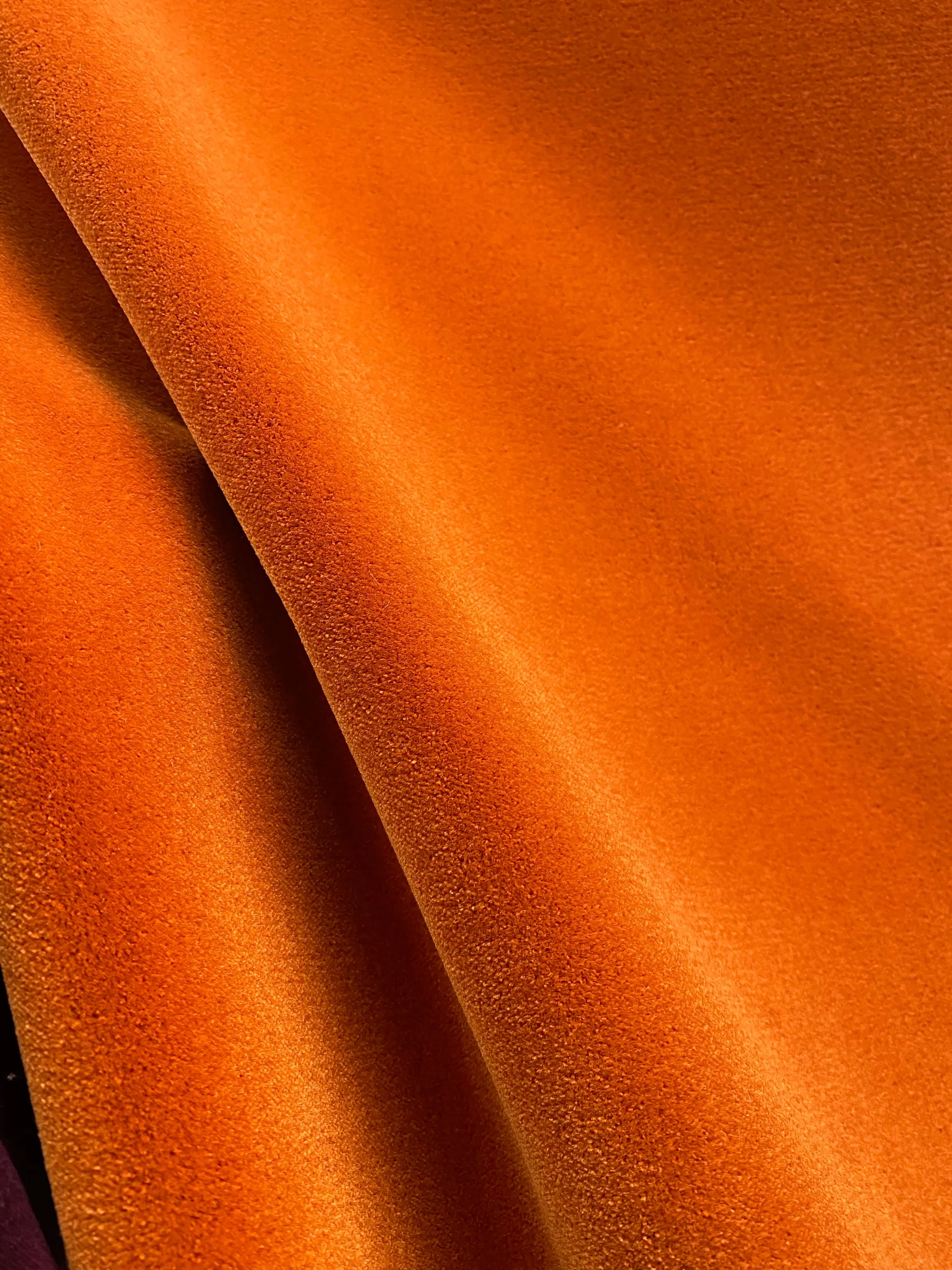 NEW King Kensington Mohair Heavy Weight Velvet Upholstery Fabric - Bright Orange